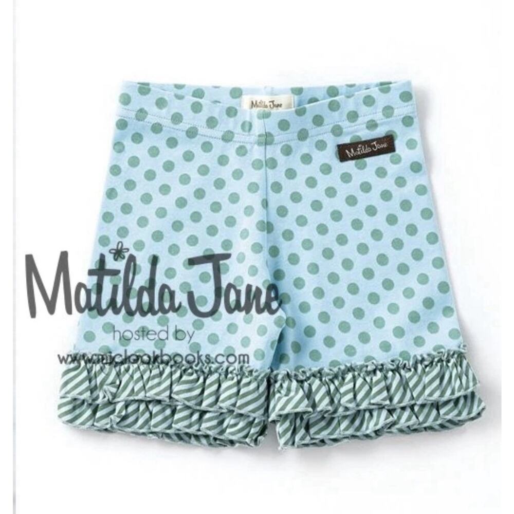 Matilda Jane Boomerang Blue Polka Dot Shorties Size 6 NEW NWT